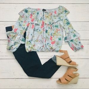 SANCTUARY Aisley Off-the-Shoulder Ruffle Blouse